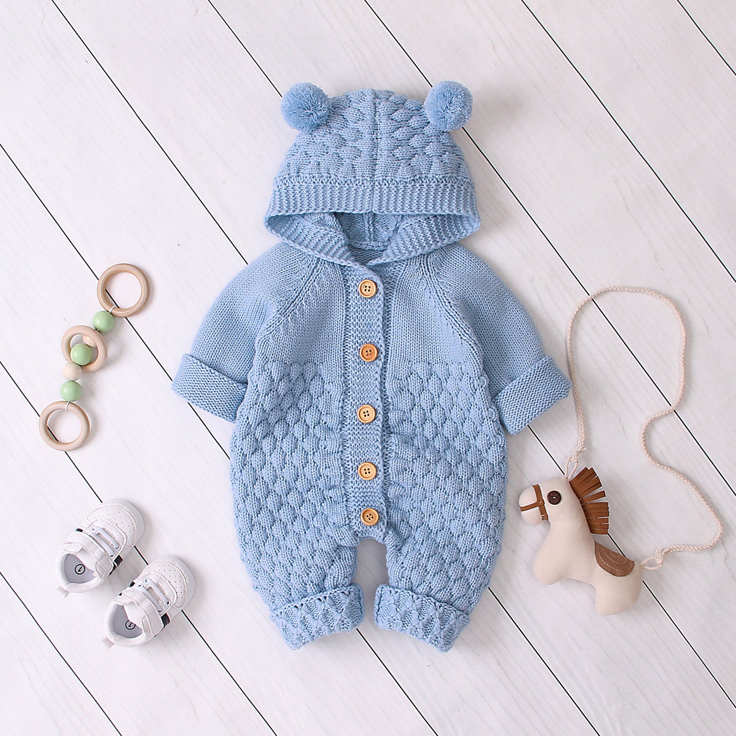 Snuggle Knit Hooded Romper