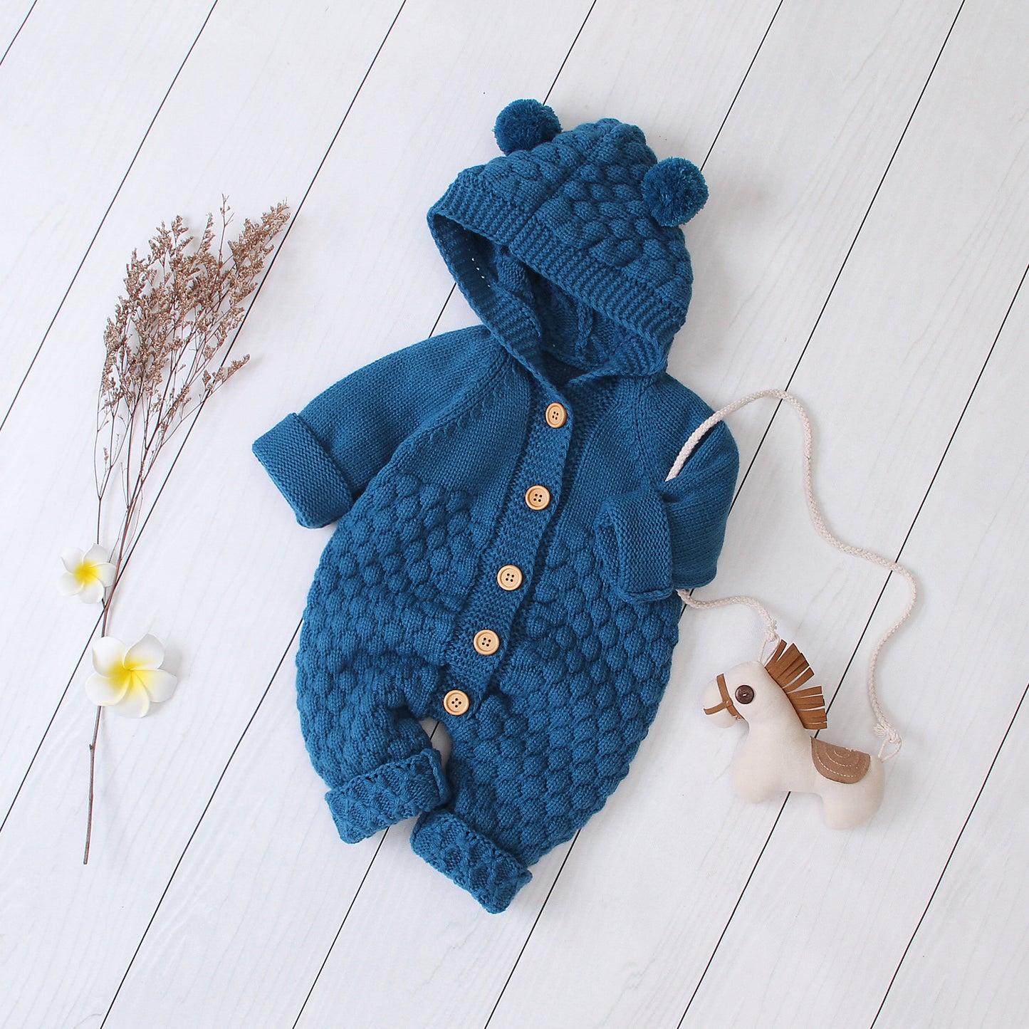 Snuggle Knit Hooded Romper