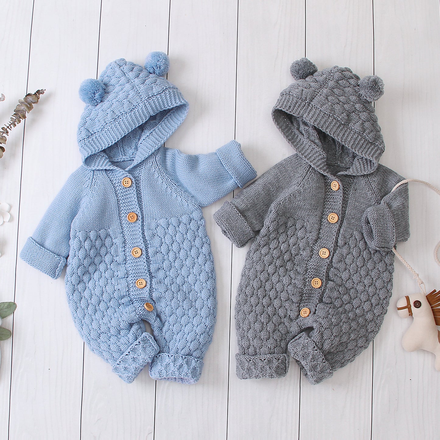 Snuggle Knit Hooded Romper
