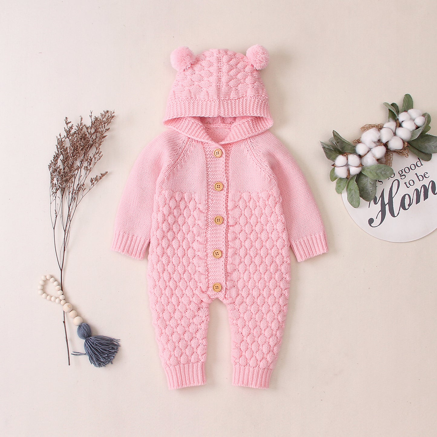 Snuggle Knit Hooded Romper